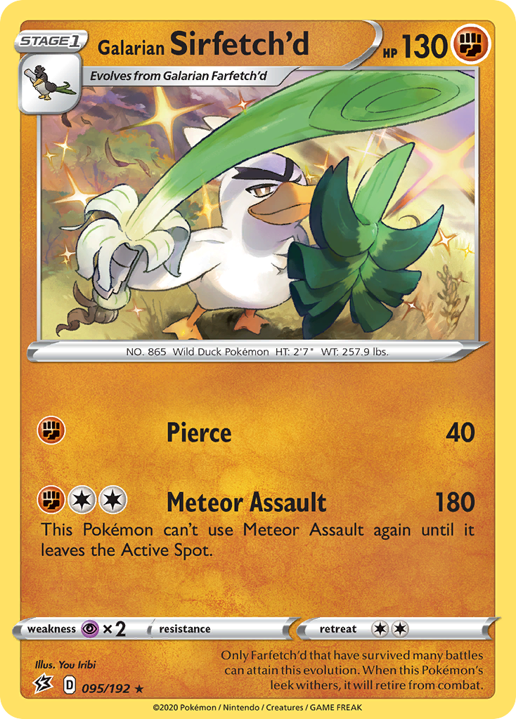 Rebel Clash Holo Galarian Sirfetch’d #95/192